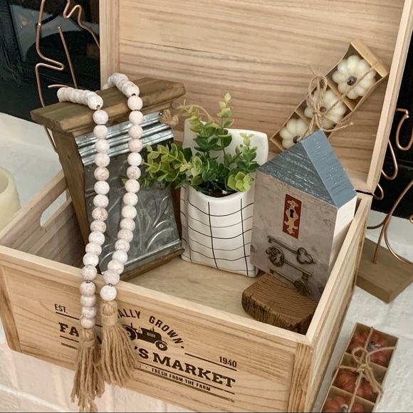 Wood Bead Garland with Tassels #3 - Picture 2 of 7